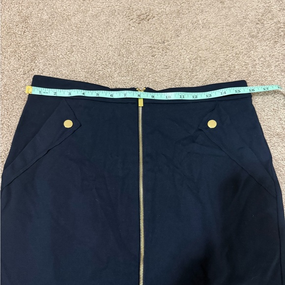 Catherine Malandrino Black Pencil Skirt w/ Gold Zipper | Size 10 - Picture 6 of 6